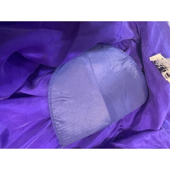 Vintage 80's Purple 100% Silk Full Length Jumpsuit Coveralls - Sz Large - Picture 6 of 11